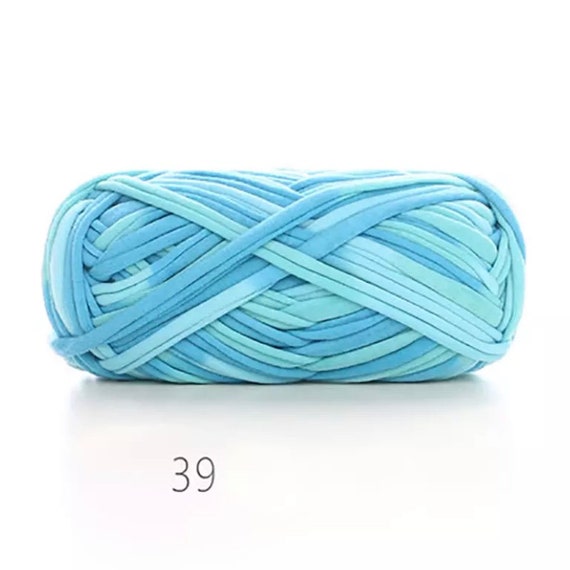 Section Dyed Sky Blue T-Shirt Yarn - 100g Crochet Yarn - Fabric Spaghetti Yarn 32m