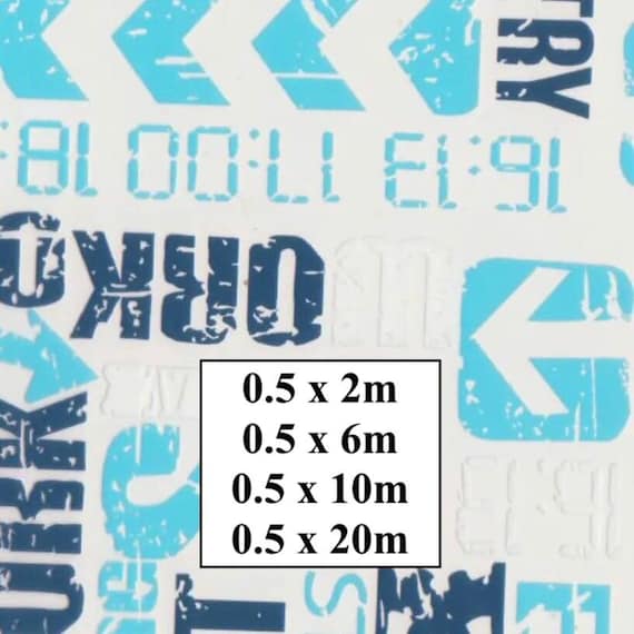 Hydrographic Water Transfer Film - Hydrographic dipping - Water Dipping Film - Hydro Dipping Print Blue Signage