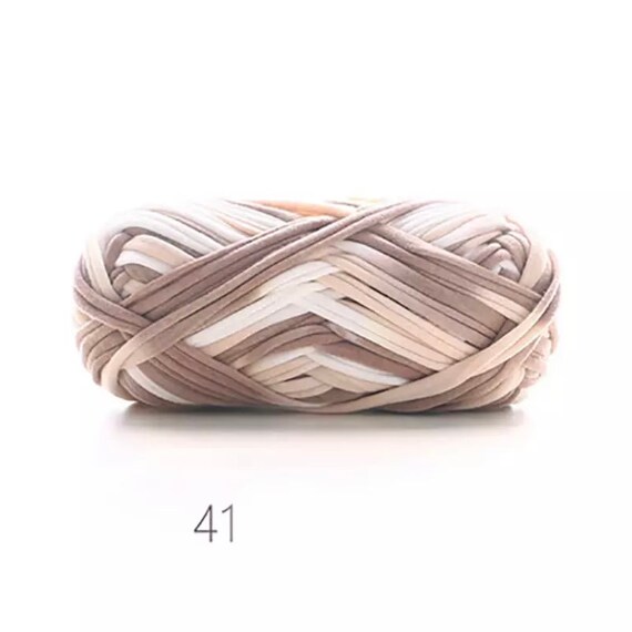 Section Dyed Tan T-Shirt Yarn - 100g Crochet Yarn - Fabric Spaghetti Yarn 32m