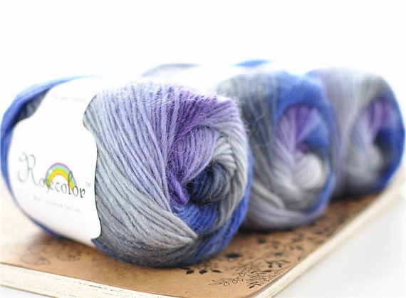 100% Merino Wool Rainbow Yarn - 50g, 180m, Super Soft Knitting Yarn - Colour 2