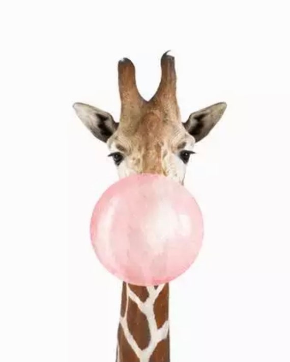 Paint by Numbers Kit - DIY Painting Kit - Gift Idea - Bubblegum Giraffe - 3 Sizes