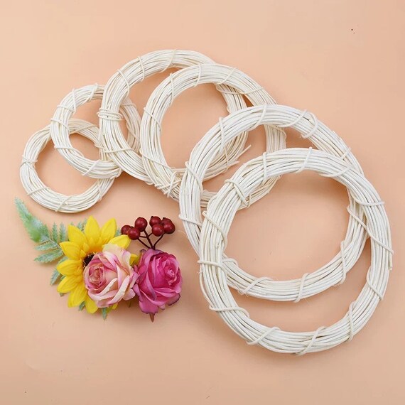 White Rattan Wreath Hoop - DIY Christmas Decor - Flower Arrangement