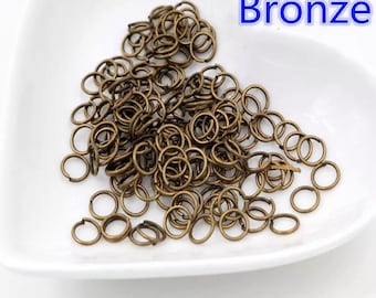 Bronze Jump Rings Gauge 19 - Single Loop - 200 Pack - 3, 4, 5, 6, 7, 8 or 10mm