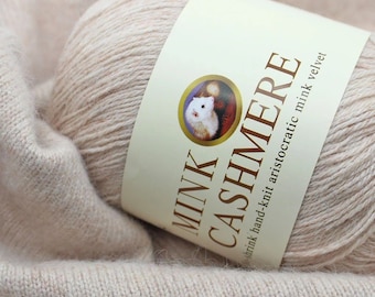 Mink Cashmere Yarn 50g, 338m - Hand Knitting, Crochet Yarn - Scarf, Sweater, Baby Blanket