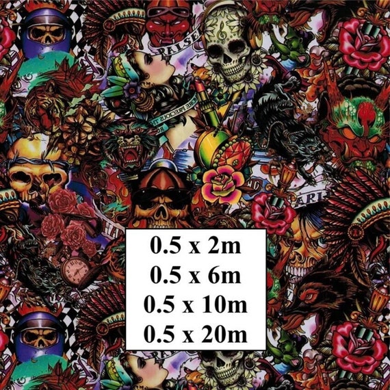 Hydrographic Water Transfer Film - Hydrographic dipping - Water Dipping Film - Hydro Dipping Print Sugar Skulls & Roses