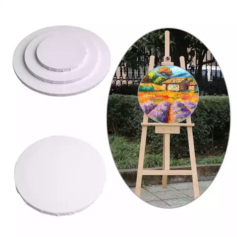 Round Canvas on Frame - Blank and Stretched - 5 Sizes - Artist Painting  Supply