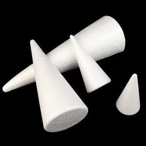 White Styrofoam Cone 11-30cm - Polystyrene Foam Shapes - DIY Craft