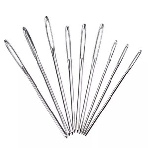 May include: A set of ten silver sewing needles of varying lengths.