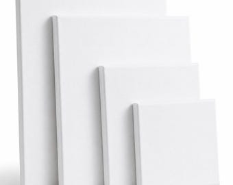 Blank Canvas for Painting, Cotton Stretched Canvas on Frame, White Artist Canvas Boards 10x10-24x30cm, Ready to Paint for Acrylic Oil Art
