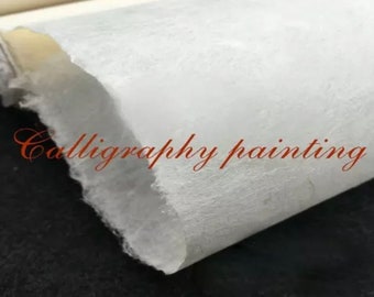 Thin Textured Rice Paper 10 sheets - Natural Colour Calligraphy Paper - Handmade Paper