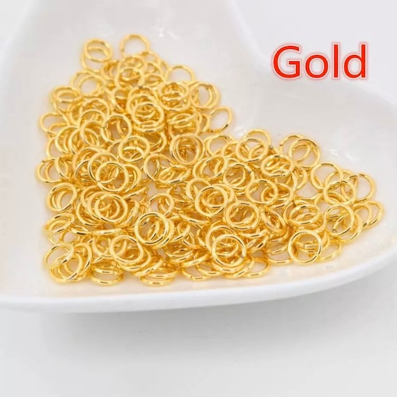 Gold Jump Rings Gauge 19 - Single Loop - 200 Pack - 3, 4, 5, 6, 7, 8 or 10mm