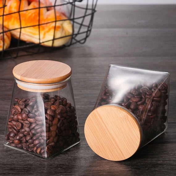Borosilicate Glass Candle Jar with Wood Lid - Candle Making Supply - Make your Own Candle Container - 3 Sizes