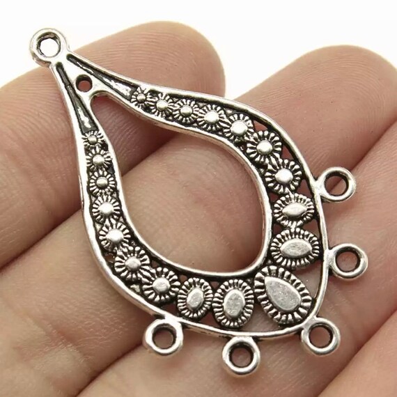 Silver Earring Connectors - Jewellery Making - 6 pack - model 2