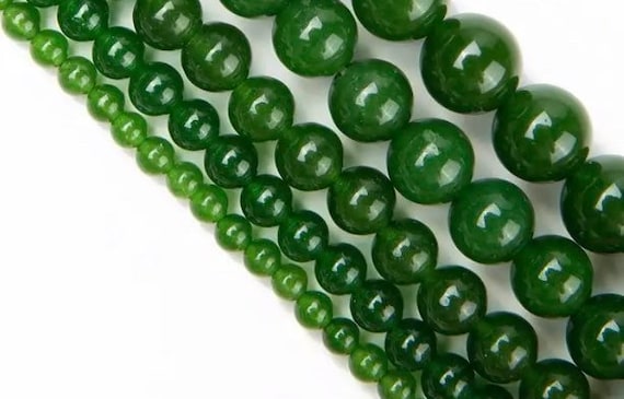 Malaysian Green Jade Beads - Round Natural Stone - 4, 6, 8, 10mm