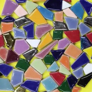 Coloured Irregular Shape Porcelain Mosaic Tiles 1x1CM - 100g - 4mm Thick
