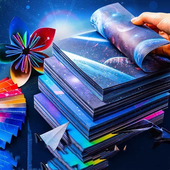 50pcs Planets Multi Coloured Craft Paper - Colour Origami Paper - DIY Scrapbooking, Card Making, Gift