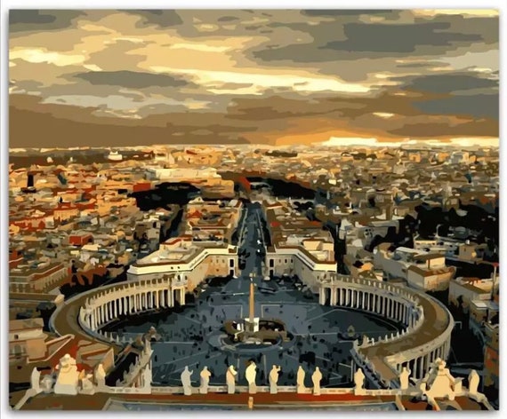 Paint by Numbers Kit - DIY Painting Kit - Gift Idea - City Views - 3 Sizes