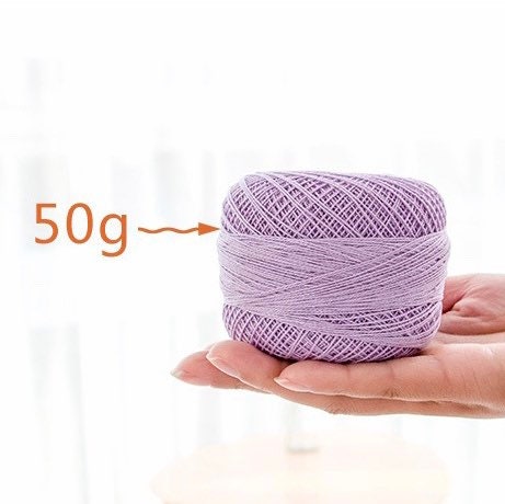  50g/Pcs 0.8mm Lace Crochet Yarn by 1.5mm Crochet Hooks,  Hand-Knitted Silk Thin Yarn for Knitting (Color : 8011)