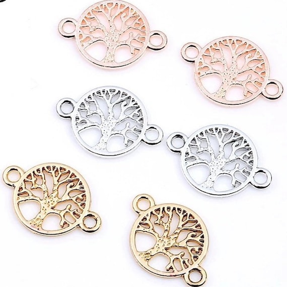 20p Pack Tree Of Life Connectors - Silver, Gold, Rose