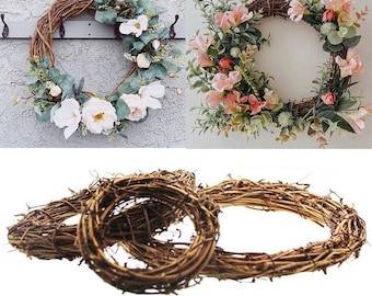 Natural Rattan Wreath Hoop - DIY Christmas Decor - Flower Arrangement