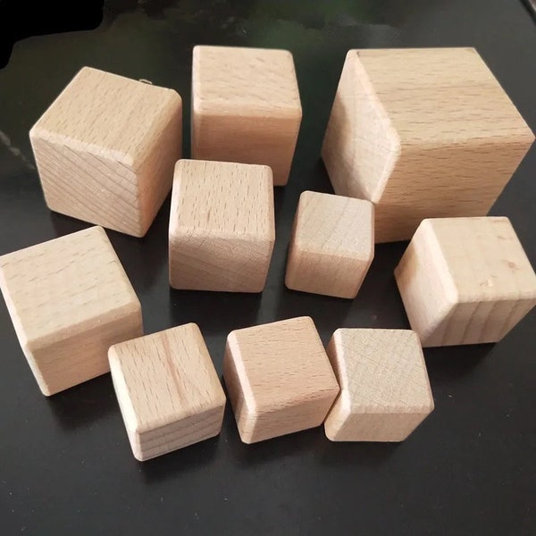 Wood Cubes - Unfinished Blank Wooden Dice - Make Your Own Dice