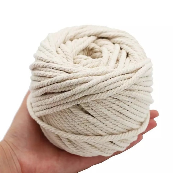 4mm Off White Macrame Cotton Cord - 100m, 110yd