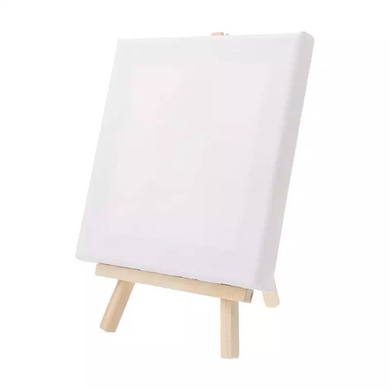 Mini blank canvas easel set,Acrylic paint canvas,Art supplies canvas easel  set,Painting stationery kids gift,Blank canvas with easel