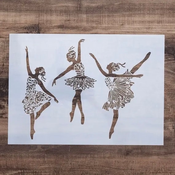 Ballerina Wall Stencil A4 - Reusable Stencil - DIY Home Decor