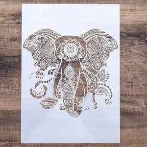 Elephant Wall Stencil A4 - Reusable Stencil - DIY Home Decor