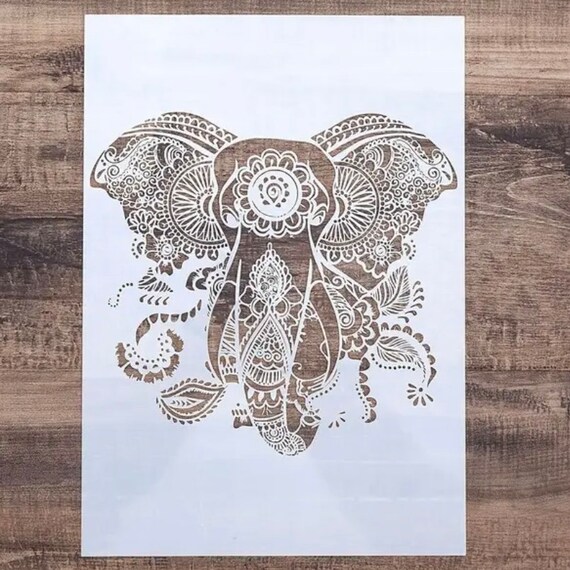 Elephant Wall Stencil A4 - Reusable Stencil - DIY Home Decor