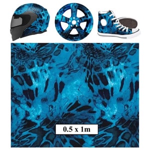 Hydrographie Wassertransferfolie - Hydrographisches Eintauchen - Water Dipping Film - Hydro Dipping Print Blue Web