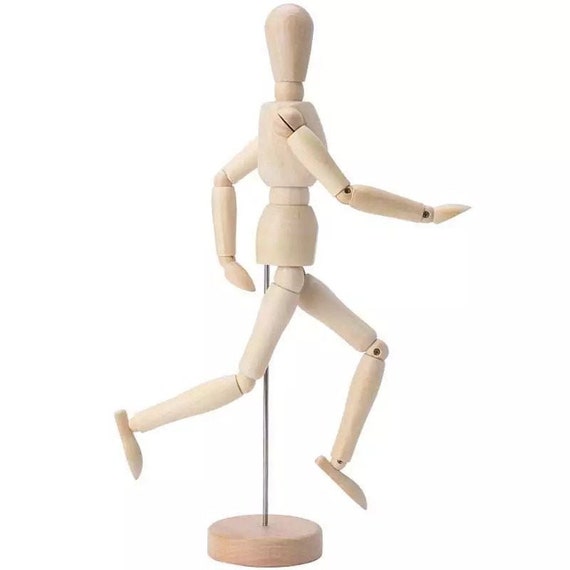 Wooden Manikin Human Figure Artist Draw Painting Model Mannequin Jointed  Doll GA