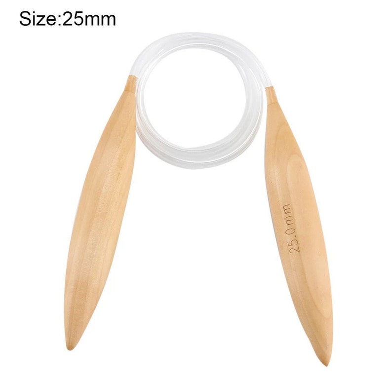 Aiguilles à tricoter circulaires en bambou 15 mm, 20 mm ou 25 mm image 4