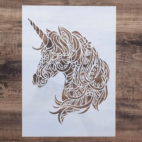 Unicorn Wall Stencil A4 - Reusable Stencil - DIY Home Decor