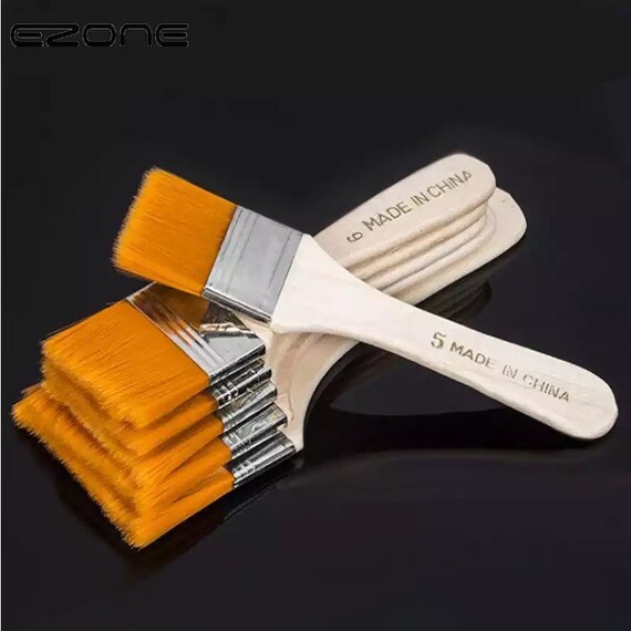 Flat Artist Paint Brushes - Flat Bristle, Nylon Hair - 12 Sizes