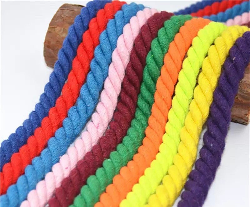 100% Natural Twisted Cotton Cord 12mm, 10m 11yd Coloured Rope