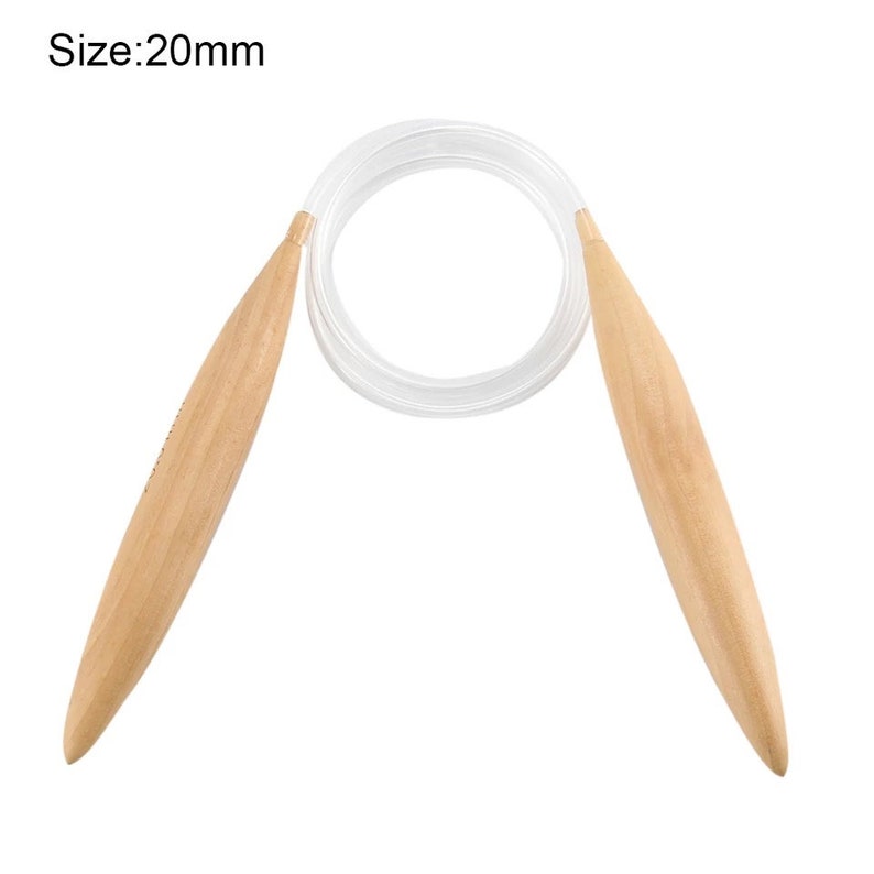 Aiguilles à tricoter circulaires en bambou 15 mm, 20 mm ou 25 mm image 3