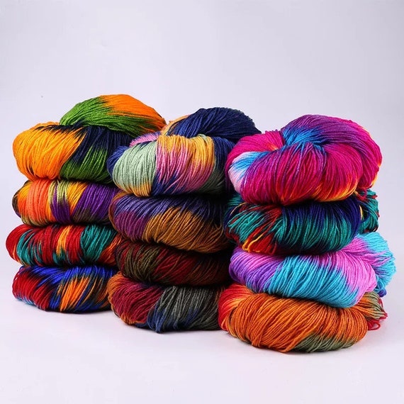 250g Bright Section Dyed Acrylic Yarn - 4 Strand Knitting Yarn - Crochet Yarn 17 Colours