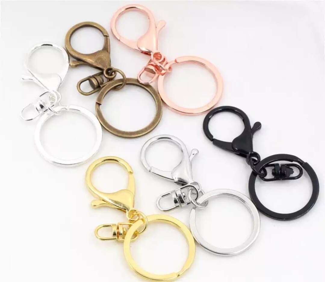 5 Pack Keyrings - 30mm Split Key Rings - Gold, Silver, Gun Black ...