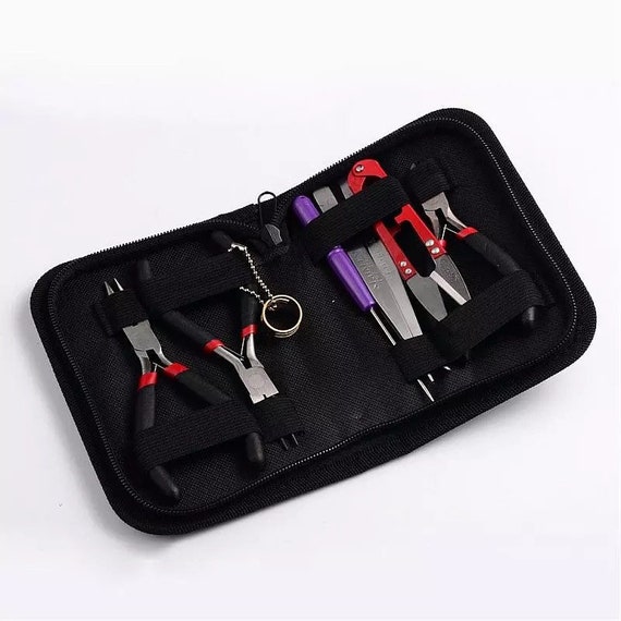 8 Piece Jewellery Tool Set - Black Canvas Carry Case - Jewellery Making Supplies