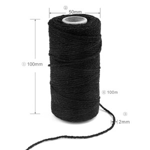 2mm Macrame Cord 100m, Coloured Cotton Craft String, 36 Colours, Soft Twisted Cord for Wall Hangings, Plant Hangers, Jewellery & Crafts image 2