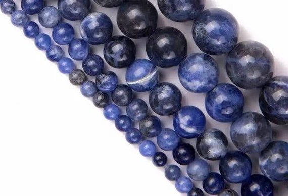 Blue Sodalite Beads - Round Natural Stone - 4, 6, 8, 10mm