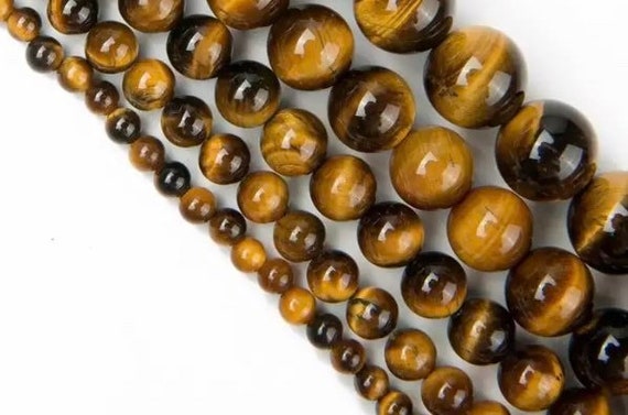 Brown Tiger Eye Beads - Round Natural Stone - 4, 6, 8, 10mm