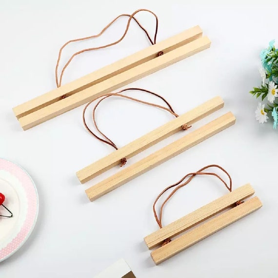 Wood Magnetic Poster Hanger - Natural Wood Hanging Picture Frame - Wall Art Display - 8 Sizes