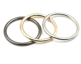 10 aros metálicos en forma de O para macramé, de 15 a 50 mm, en oro, plata y negro. Anillos metálicos para manualidades, hebillas para bolsos y accesorios para manualidades.