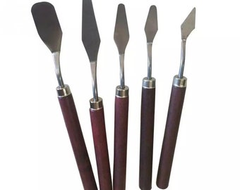 5 Cuchillos de Paleta - Kit Espátula de Acero Inoxidable - Hojas Flexibles