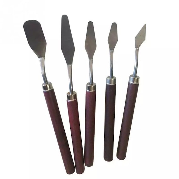 5 Palette Knives - Stainless Steel Spatula Kit - Flexible Blades