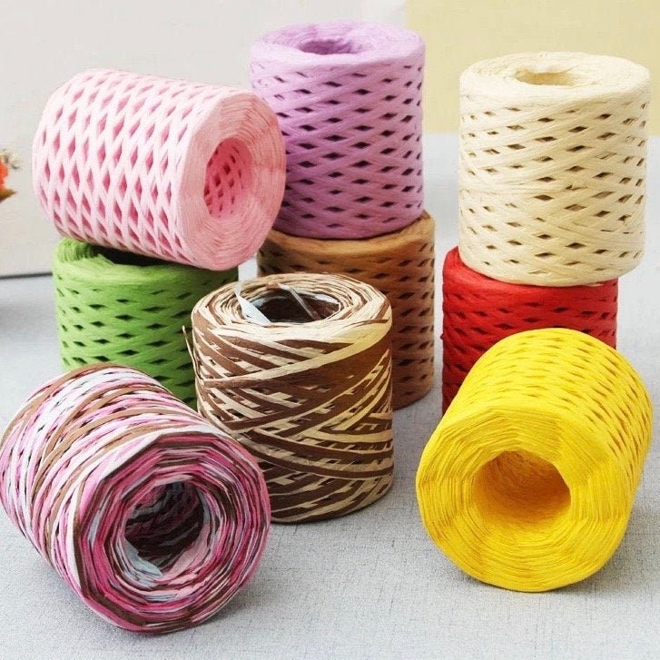 200m Natural Raffia Paper Ribbon, Raffia Paper Cord, Wrapping Cord For  Craft Projects, Gift Wrapping, Weaving And Gardening