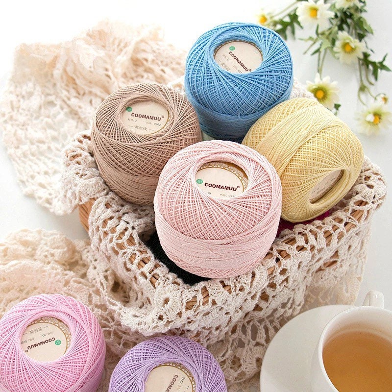 16Pcs Colored Cotton Yarn Crochet Hooks Thread High Luster Wide Application  Crochet Cotton