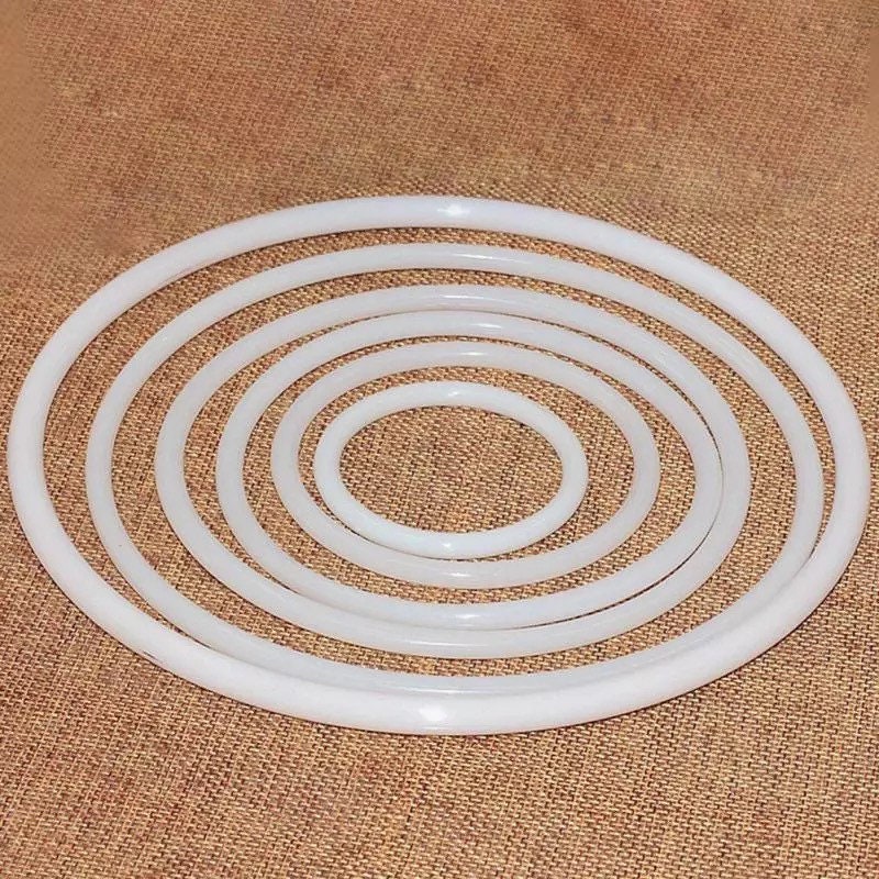 White Plastic Ring Dreamcatcher Craft Hoop 6-25cm, 2.4-9.8in Macrame  Accessory -  Denmark